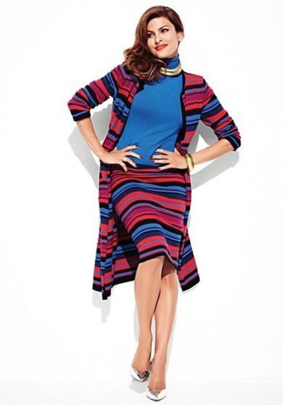 New York & Company Eva Mendes Collection Stripe Cecilia Sweater Duster, size S